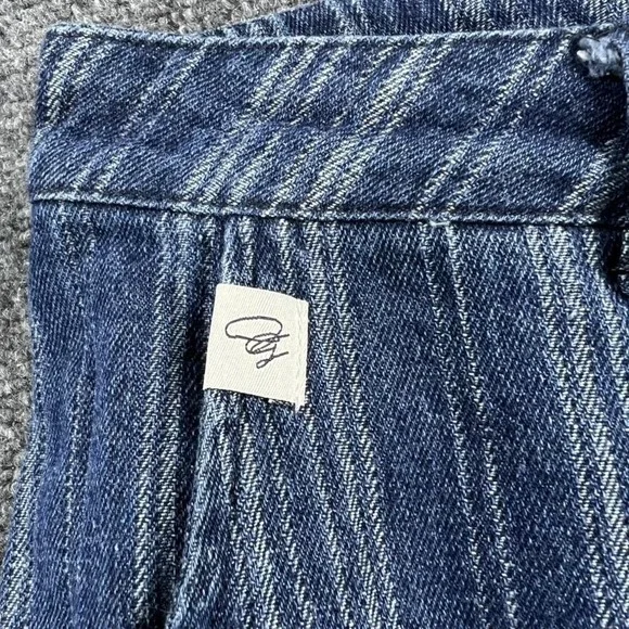 Jaded Gypsy Pants Womens Small Blue Spiral Cluster Denim Cargo Striped Jogger